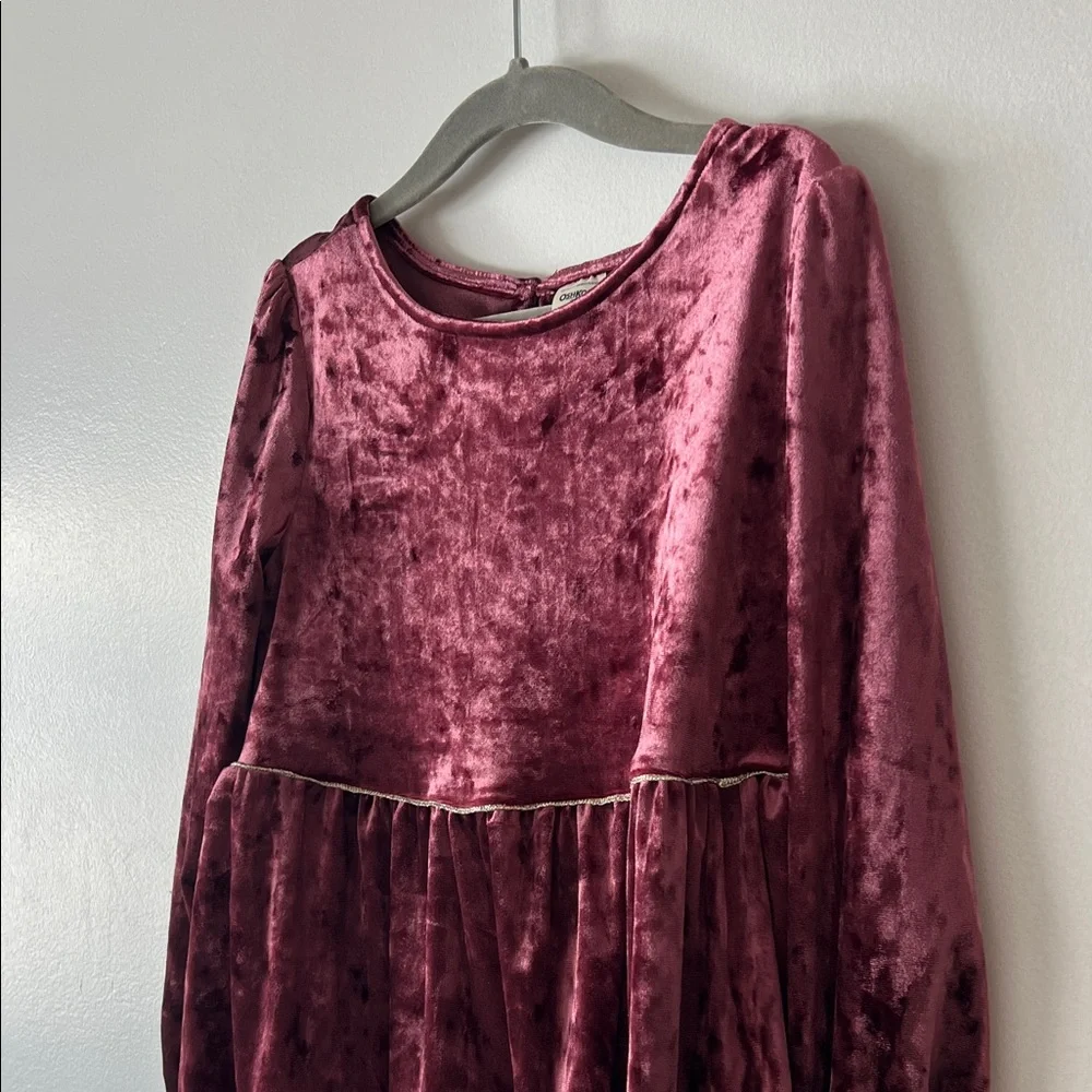 OshKosh B'gosh Purple Velvet Dress Holiday Toddler Christmas Dress 5T
